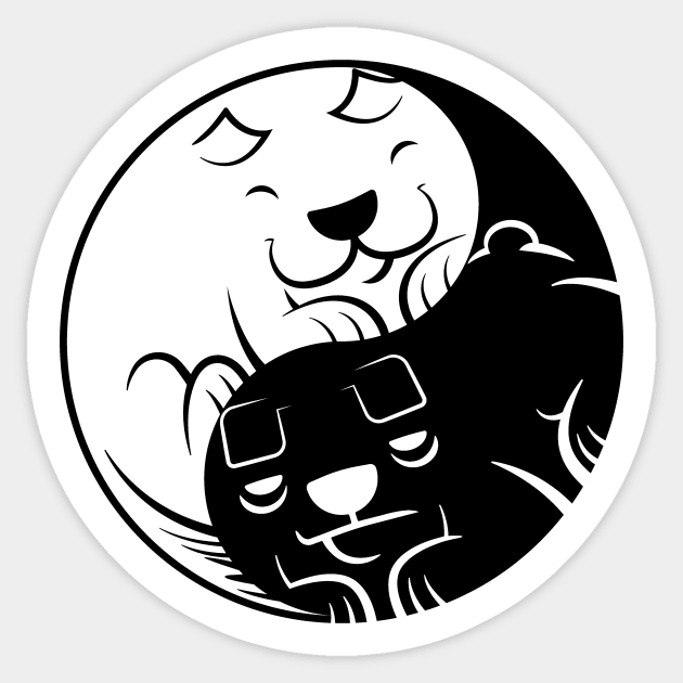 Yin Yang Dogs Sticker by DCLawrenceUK